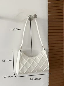 人造漆皮壓花細節法棍包