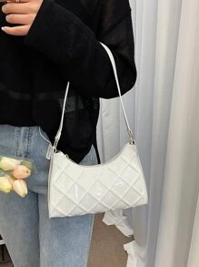 人造漆皮壓花細節法棍包