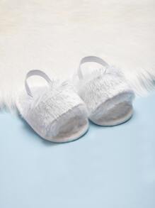 Bebé Sandalias destalonadas minimalista de peluche - Blanco - Ver 4