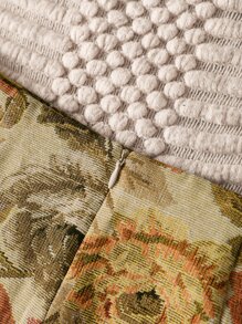 SHEIN VCAY Split Hem Floral Jacquard Skirt - Multicolor - View 5