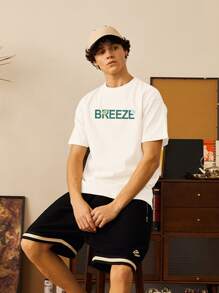 Men Letter & Lemon Print Tee - White - View 3