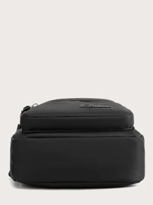 Men Plain Color Messenger Bag, Fashionable Waist Pouch For Casual Wear Christmas Men Bag Belt Bag Travel Bag Sling Bag Winter Christmas Fanny Pack Bum Bag Holiday Storage Bag Men Gifts Hiking Large Capacity Outdoor Portable Chest Bag Side Bags Black Bag Travel Essentials Holiday Essentials Bag For Men Summer Back To School The Sporty Life Vacation Bag Pack Waist Bag Spring School Supplies Graduation Hiking Accessories - Black - View 4