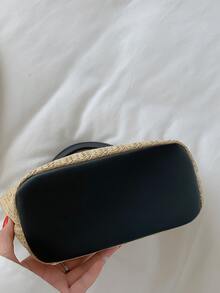 Bolsa de mimbre aro superior - Caqui - Ver 2