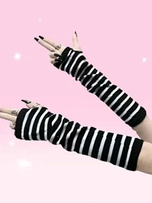 ROMWE Găng tay - Đen và trắng - Xem 1