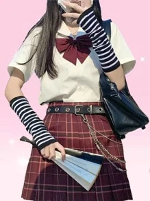 ROMWE Găng tay - Đen và trắng - Xem 4