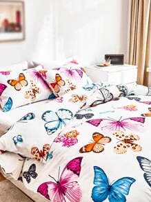 Set colcha sin relleno con estampado de mariposa - Multicolor - Ver 6