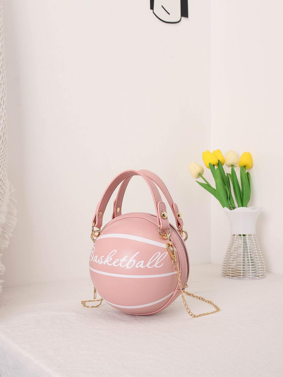 Mini Letter Graphic Satchel Bag Mini Letter Graphic Basketball Design
