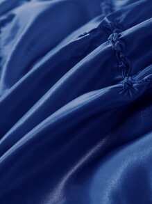 Vỏ chăn mềm mịn không có đệm lót - Màu xanh lam - Xem 4