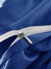 Vỏ chăn mềm mịn không có đệm lót - Màu xanh lam - Xem 5