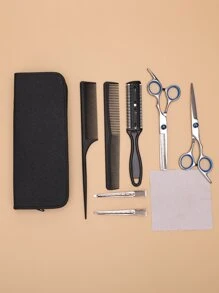 Juego de peine y tijeras de corte de pelo profesional de 9 piezas - Multicolor - Ver 2