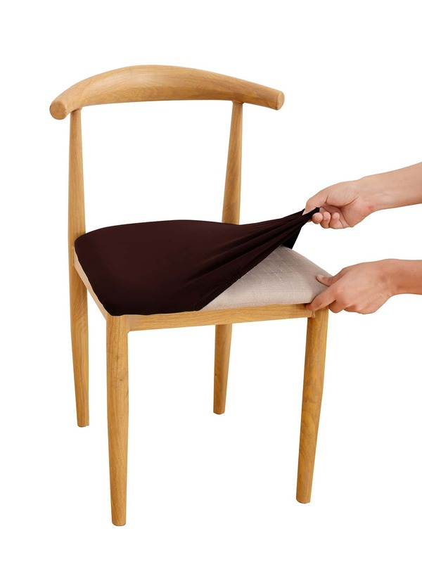 1pc Solid Color Stretchy Chair Seat Cushion Cover, Simple Plain Color