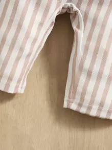 Baby 2pcs Striped Kangaroo Pocket Trousers - Multicolor - View 4