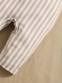 Baby 2pcs Striped Kangaroo Pocket Trousers - Multicolor - View 6