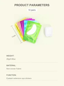 10入組化妝工具假睫毛貼片,用於睫毛延伸 - 白色 - 查看 3