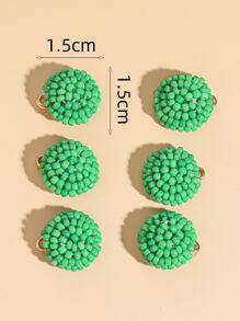 6 bông tai đính cườm đính cườm 1,5cm Liên kết đinh tán - màu xanh lá - Xem 4