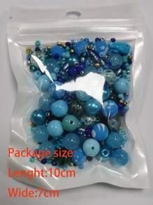 42g/gói Hạt thủy tinh màu xanh nhạt hỗn hợp dùng làm đồ trang sức DIY, vòng cổ & vòng tay cho phụ nữ - Nhiều màu - Xem 4