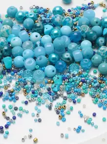 42g/gói Hạt thủy tinh màu xanh nhạt hỗn hợp dùng làm đồ trang sức DIY, vòng cổ & vòng tay cho phụ nữ - Nhiều màu - Xem 6
