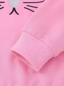 SHEIN Toddler Girls Cartoon Graphic Pullover & Trousers - Multicolor - View 3