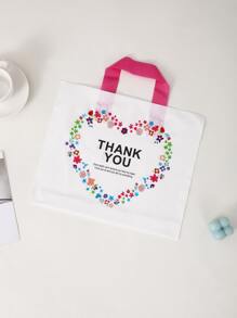 5pcs Letter Graphic Gift Bag, Flower Print Handheld Portable PVC Gift Bag For Party - Multicolor - View 4