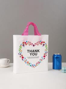 5pcs Letter Graphic Gift Bag, Flower Print Handheld Portable PVC Gift Bag For Party - Multicolor - View 5