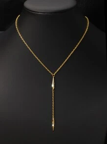 1 PC Charm hình học Y Lariat Vòng cổ trang sức bằng đồng - Vàng - Xem 1