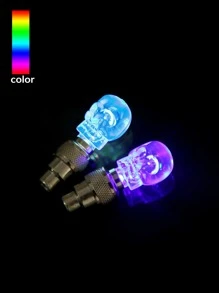 2 piezas de luz de seguridad con diseño de calavera, luz creativa para decoración de ruedas de bicicleta, para seguridad en bicicleta - Multicolor - Ver 3