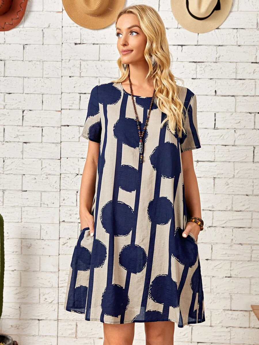 EMERY ROSE Allover Print Tunic Dress