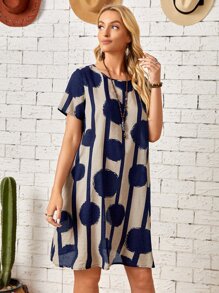 EMERY ROSE Allover Print Tunic Dress