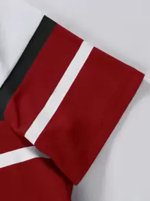 Manfinity Homme Men Colour Block Horse Print Polo Shirt - Red and White - View 3