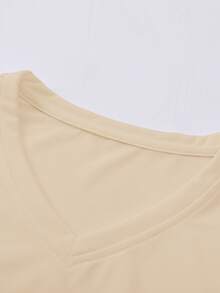 Manfinity Homme Tops Nam Tương phản ràng buộc Khối Màu Lá thư Giải trí - Màu Khaki - Xem 5