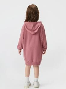 SHEIN Áo nỉ bé gái màu trơn Giải trí - Bụi hồng - Xem 2