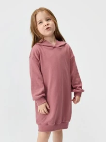 SHEIN Áo nỉ bé gái màu trơn Giải trí - Bụi hồng - Xem 6