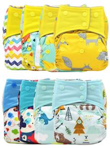 Set de 5 cubiertas de pañal de tela con estampados aleatorios para bebés niñas, decoraciones y regalos para baby shower y familia