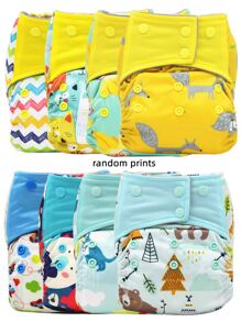 Set de 5 cubiertas de pañal de tela con estampados aleatorios para bebés niñas, decoraciones y regalos para baby shower y familia