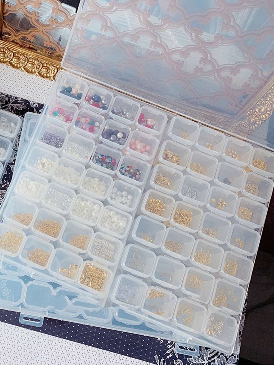 1pc Multi-grid Jewelry Storage Box - Clear - View 1