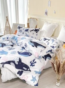 Bộ vỏ chăn hình cá mập không có chất làm đầy - Nhiều màu - Xem 1