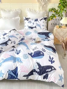 Bộ vỏ chăn hình cá mập không có chất làm đầy - Nhiều màu - Xem 3