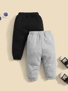 Baby Boy 2pcs Letter Graphic Joggers - Multicolor - View 2