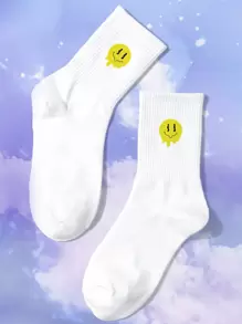 Calcetines de tripulación con estampado de dibujos animados - Multicolor - Ver 1