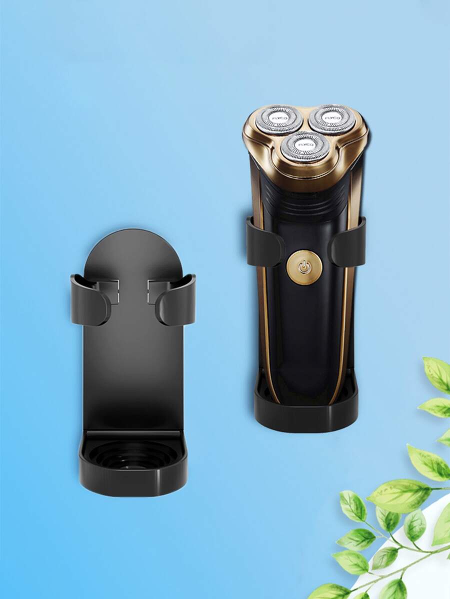 1pc Wall Mounted Shaver Holder - Black - View 1