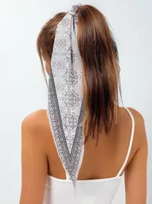 印花飄帶髮圈 - 彩色 - 查看 1