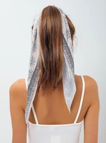 印花飄帶髮圈 - 彩色 - 查看 5