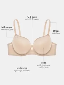 LUVLETTE Sheer Vitality Curve Full Support Balconette - Apricot - View 4
