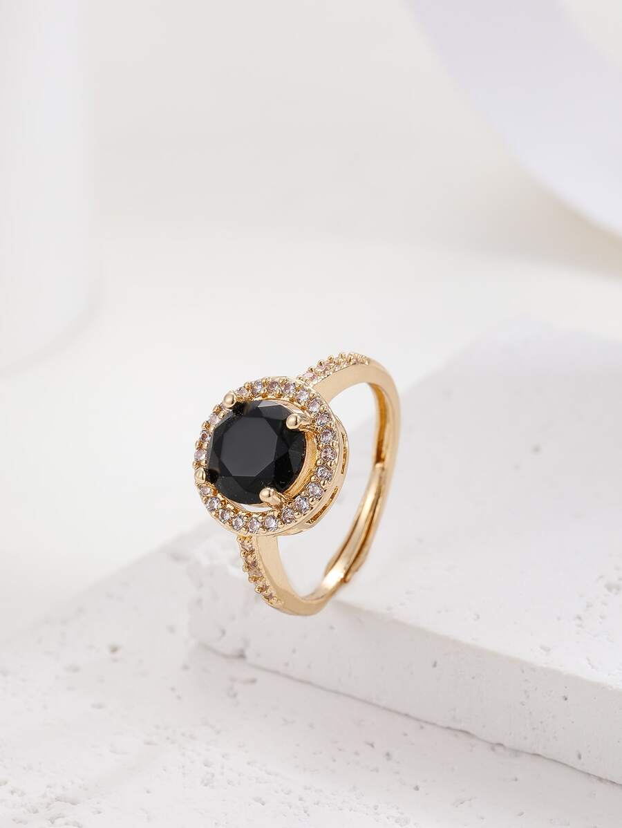 Nhẫn Khối Zirconia  Trang trí - Vàng - Xem 1