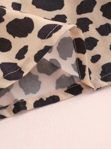 小女童字母圖案紙袋腰連衣裙 - 彩色 - 查看 5