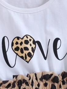 小女童字母圖案紙袋腰連衣裙 - 彩色 - 查看 6