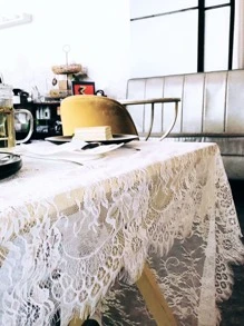 One Piece Of White Lace Wedding Tablecloth