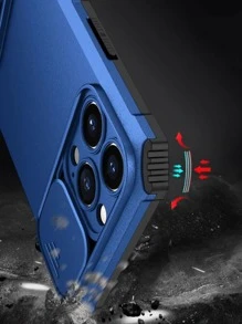 素色手機殼附支架和滑動鏡頭保護器