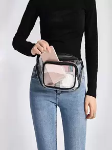 1pc Portable Travel Storage Bag - Black - View 1