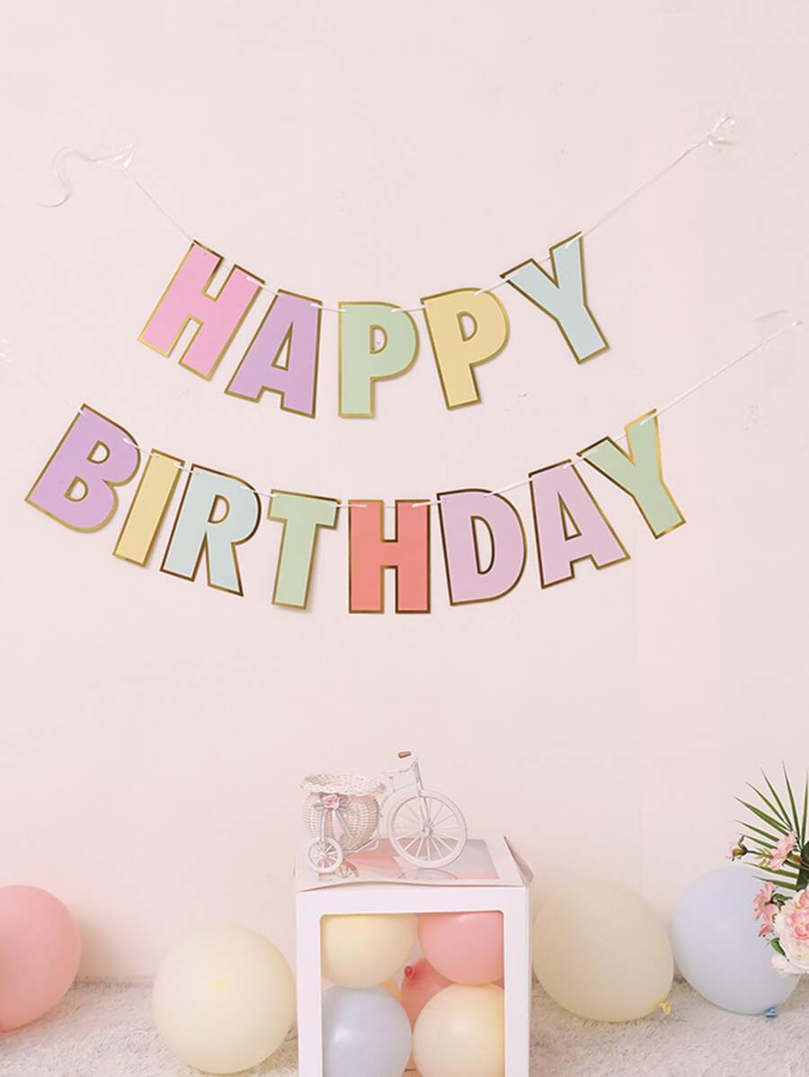 1 bộ sinh nhật tiệc kéo cờ - Nhiều màu - Xem 1